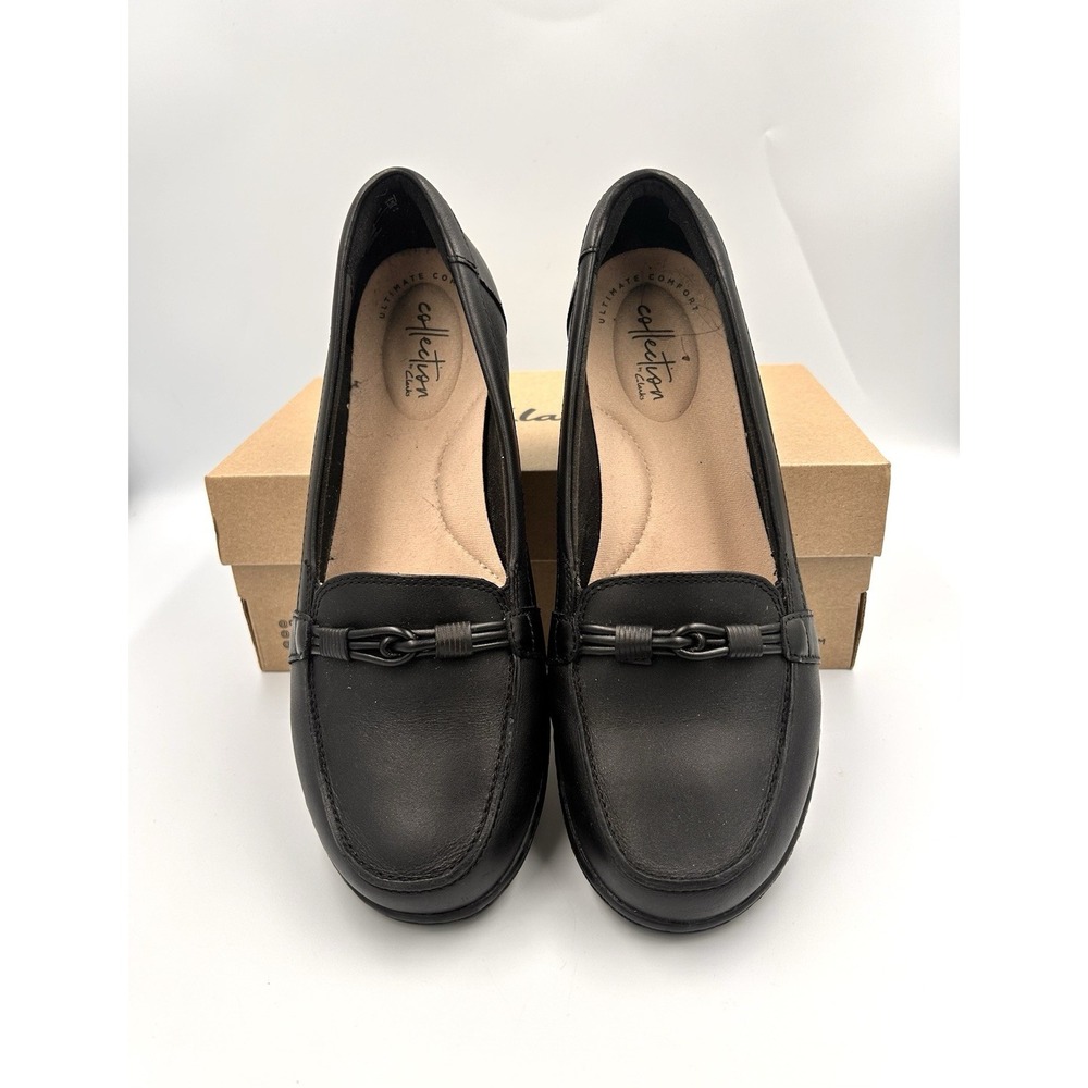 Clarks Shoes Womens 8 M Ashland Ballot Loafers Black Leather Casual 26147346